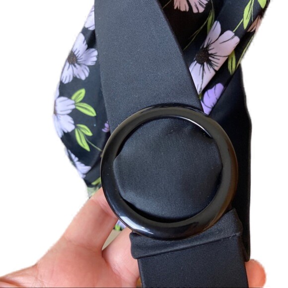 Miracle Brands Floral Belt One Piece Swimsuit Sz M - Picture 7 of 8